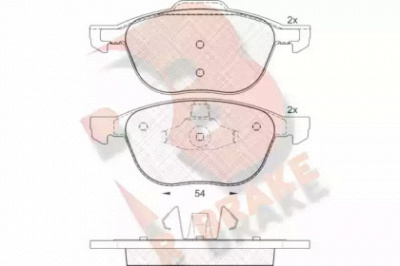 R BRAKE rb1617 -  Комплект тормозных колодок, дисковый тормоз